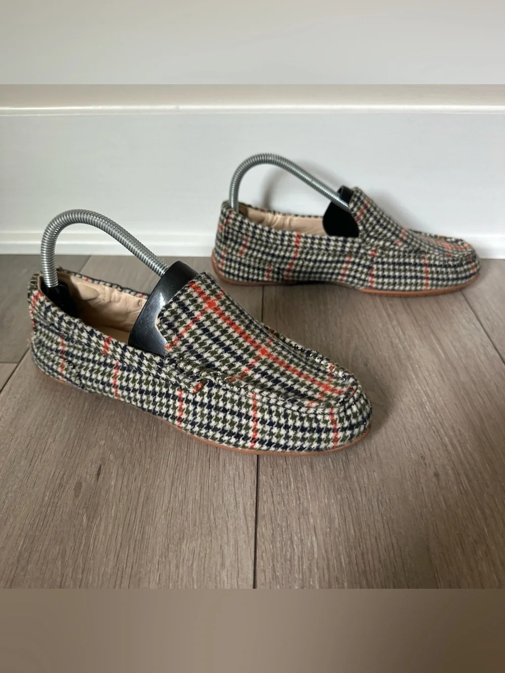Hush Puppies Women's Size 8 Loafers Slip-Ons Heritage Plaid Flannel NEW Neutral